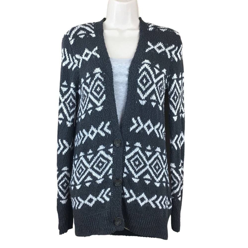 Hollister gray tribal print knit cardigan